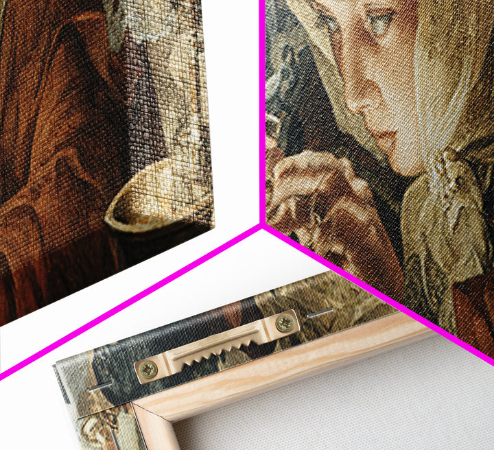 The Midnight Fortune Teller, Dark Renaissance Art, Extra Wide Wall Art, Gothic Horror Wall Art, Canvas Print, Halloween Wall Art