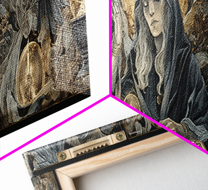 The Midnight Fortune Teller, Visionary Gothic Art, Extra Wide Wall Art, Gothic Horror Wall Art, Framed Canvas Print