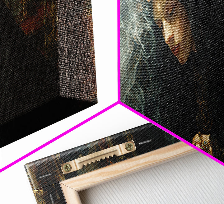 The Midnight Fortune Teller, Ornate Symbolist Art, Extra Wide Wall Art, Gothic Horror Wall Art, Canvas Print, Halloween Wall Art