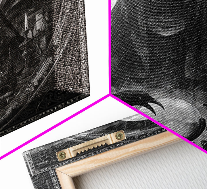 The Midnight Fortune Teller, Biomechanical Horror Art, Square Wall Art, Dark Halloween Decor, Canvas Print, Halloween Wall Art