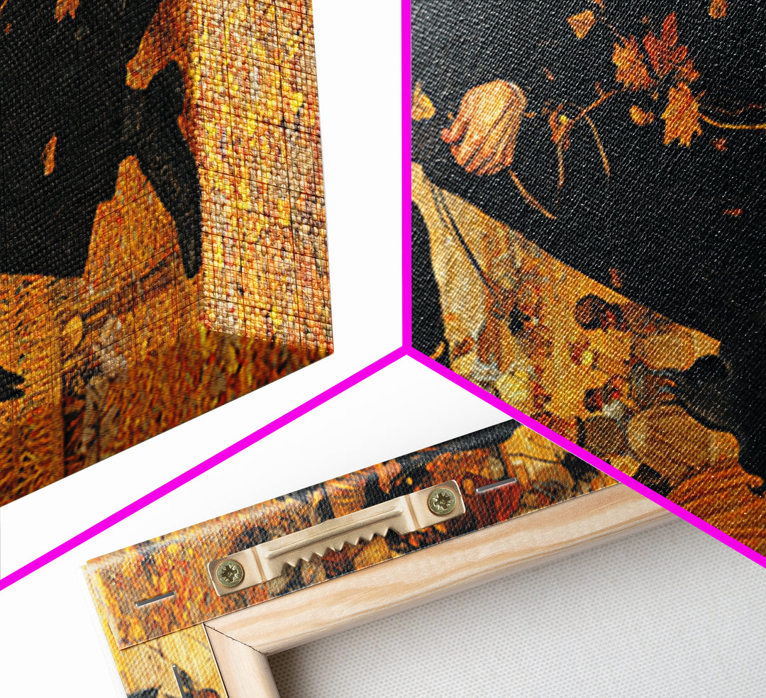 The Sinister Undertaker, Northern Renaissance Horror, Wide Panoramic Art, Macabre Wall Art, Canvas Print, Halloween Wall Art