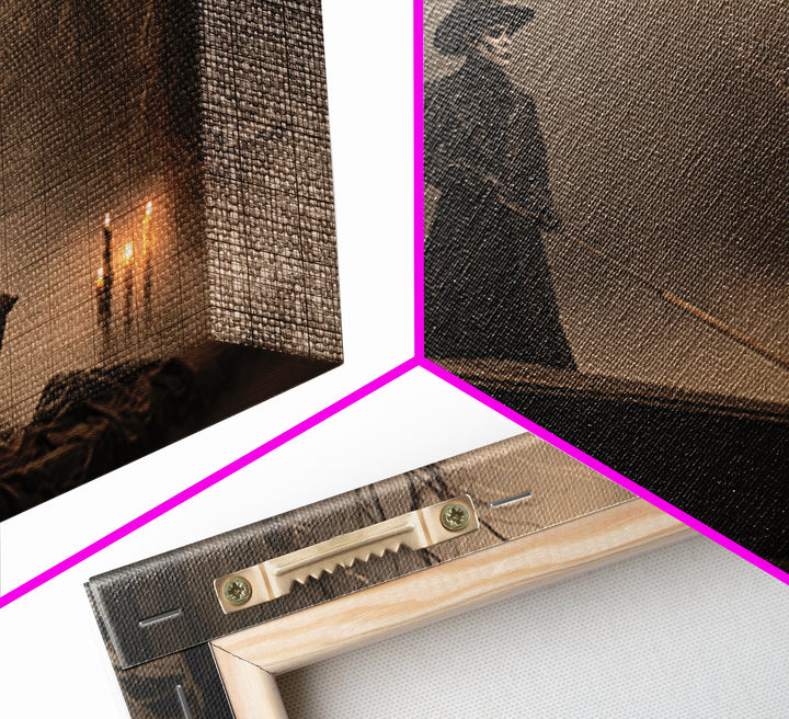 The Sinister Undertaker, Baroque Witchcraft Art, Landscape Wall Art, Macabre Wall Art, Canvas Print, Halloween Wall Art