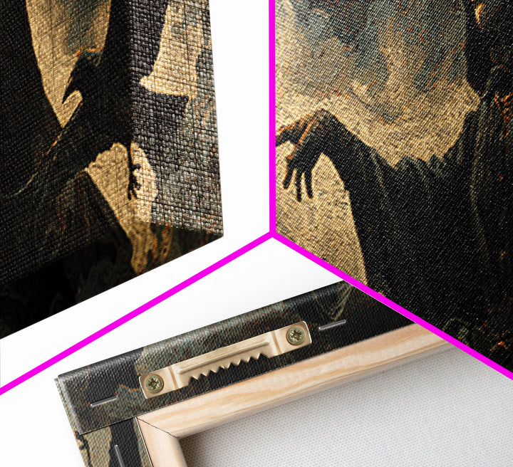 The Raven Keeper, Visionary Gothic Art, Extra Wide Wall Art, Macabre Wall Art, Canvas Print, Halloween Wall Art, Statement Wall Art