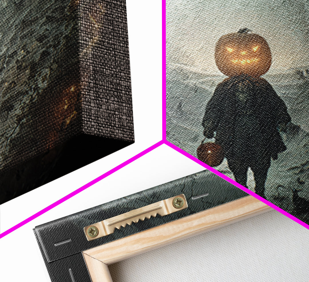 The Pumpkin-Headed Child, Romantic Gothic Landscape, Landscape Wall Art, Gothic Horror Wall Art, Canvas Print, Halloween Wall Art