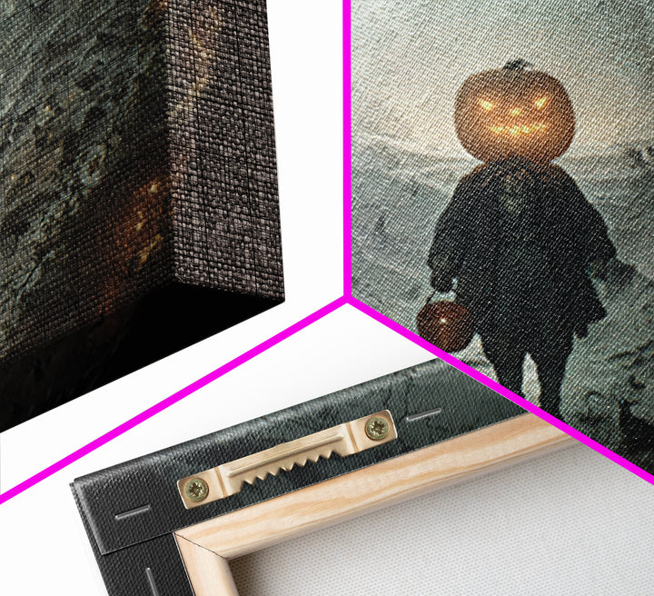 The Pumpkin-Headed Child, Romantic Gothic Landscape, Landscape Wall Art, Gothic Horror Wall Art, Canvas Print, Halloween Wall Art