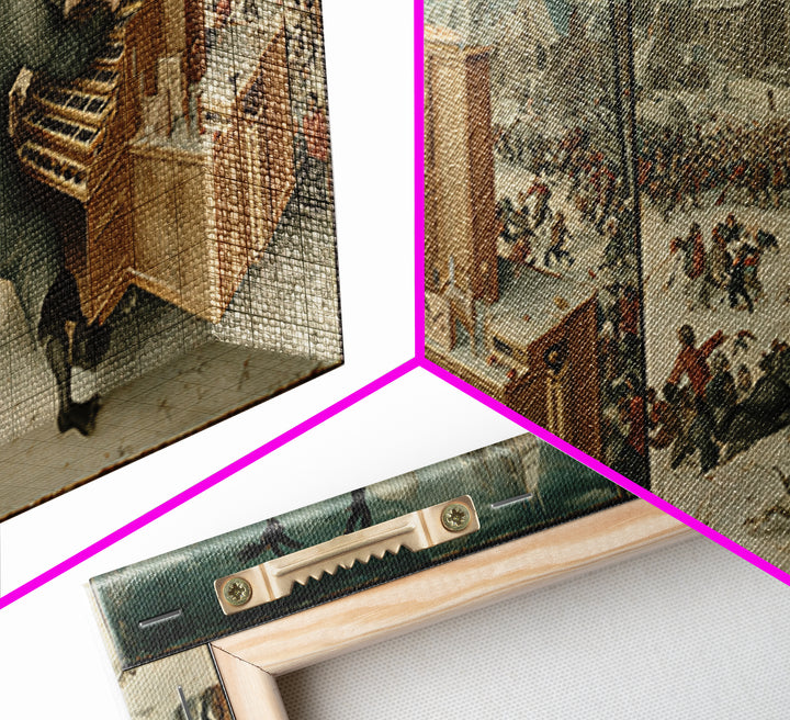 The Phantom Organist, Northern Renaissance Horror, Wide Panoramic Art, Dark Fantasy Wall Art, Canvas Print, Halloween Wall Art
