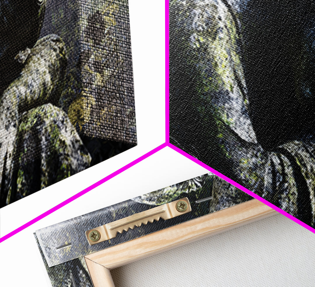 The Weeping Cemetery Angel, Visionary Gothic Art, Wide Panoramic Art, Macabre Wall Art, Framed Canvas Print, Halloween Wall Art