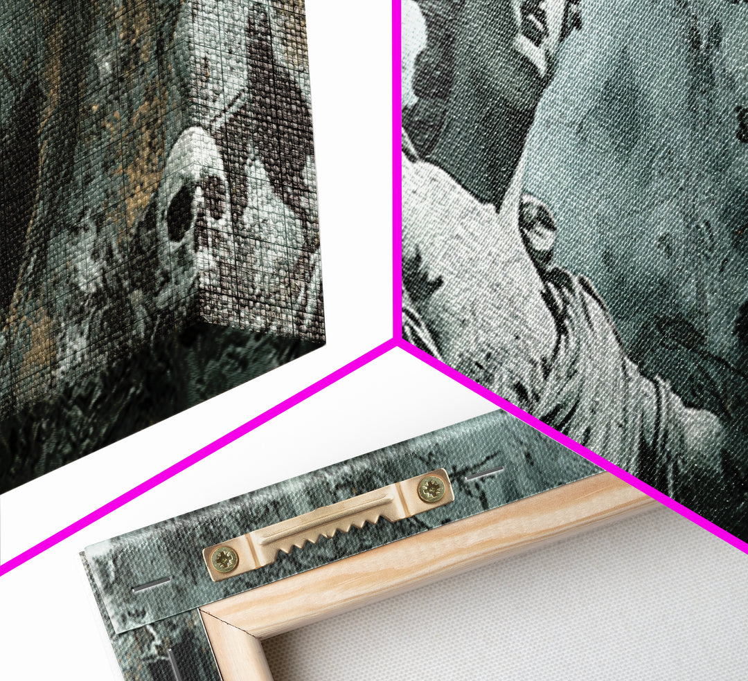 The Weeping Cemetery Angel, Decadent Gothic Art, Extra Wide Wall Art, Macabre Wall Art, Canvas Print, Halloween Wall Art