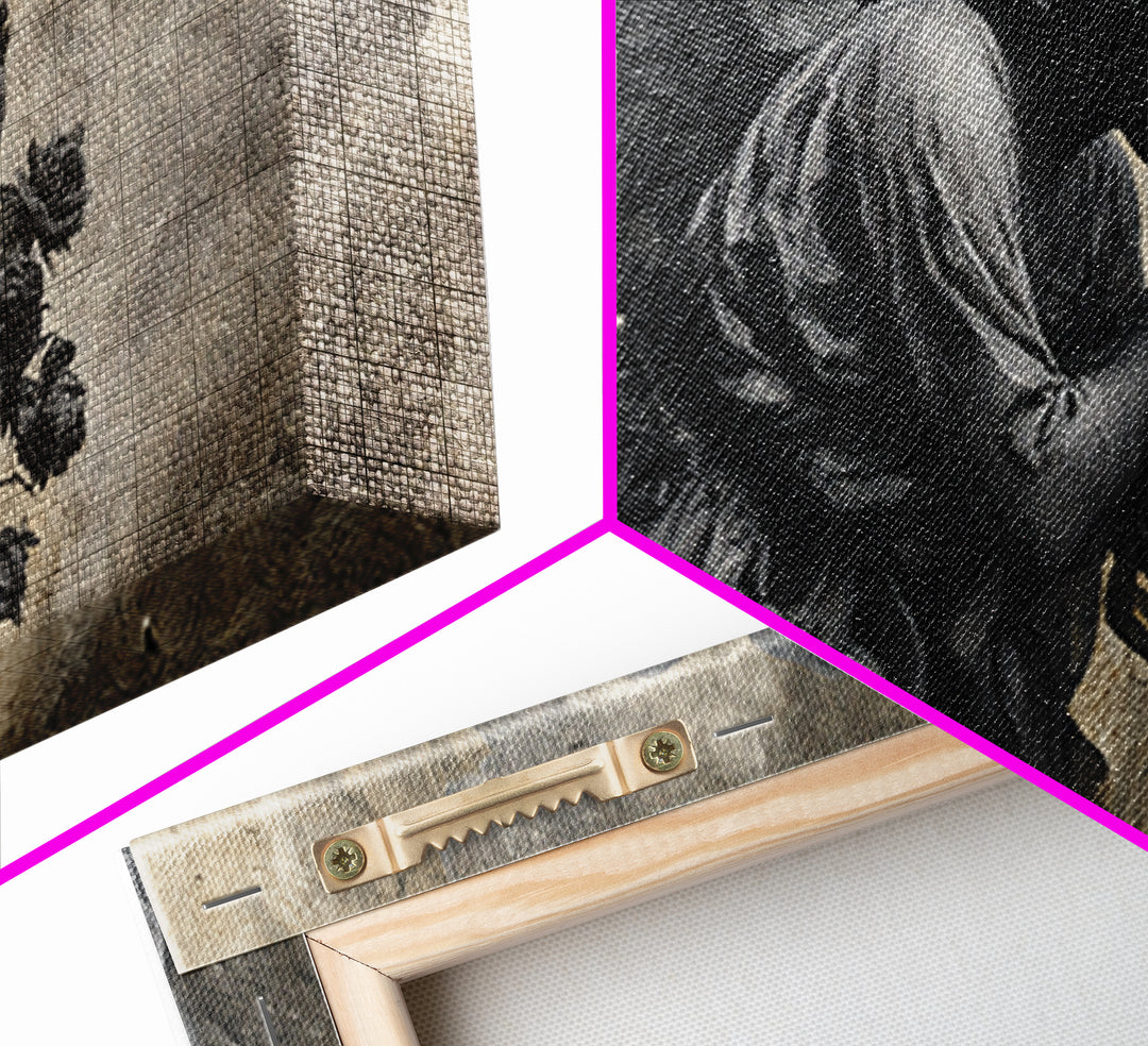 The Weeping Cemetery Angel, Expressionist Nightmare Art, Wide Panoramic Art, Gothic Horror Wall Art, Framed Canvas Print, Halloween Wall Art