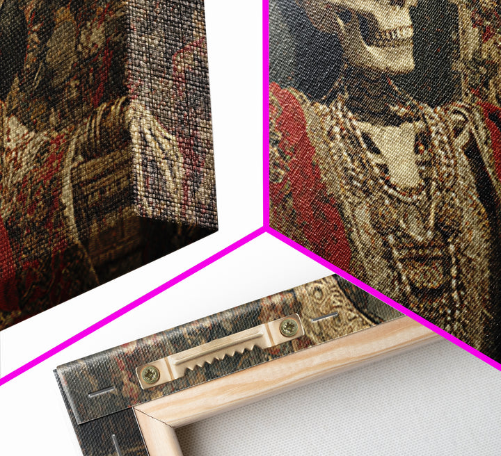 The Bone Queen, Grotesque Carnival Art, Wide Panoramic Art, Gothic Horror Wall Art, Framed Canvas Print, Halloween Wall Art