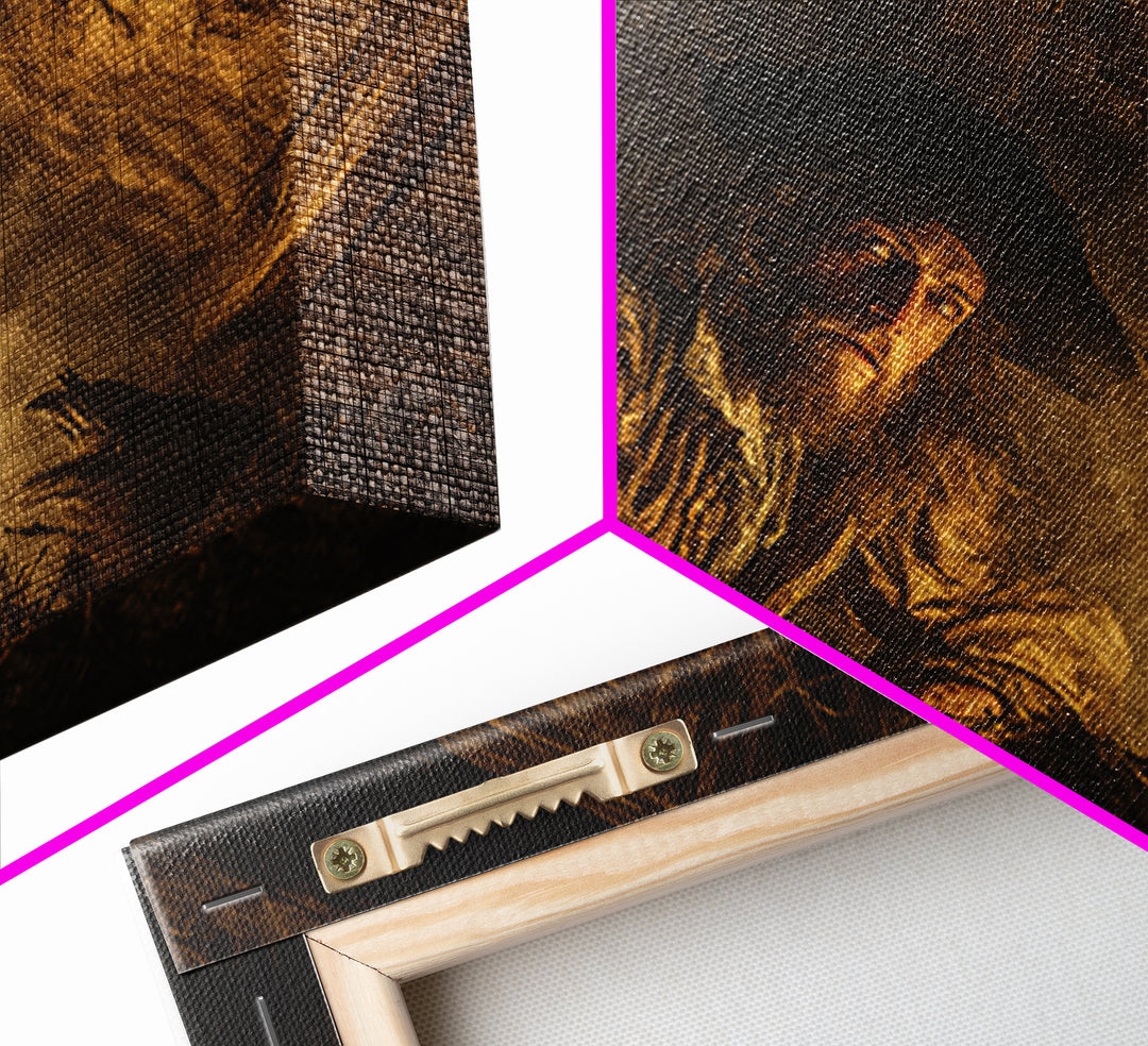 The Attic Whisperer, Baroque Witchcraft Art, Landscape Wall Art, Dark Halloween Decor, Canvas Print, Halloween Wall Art