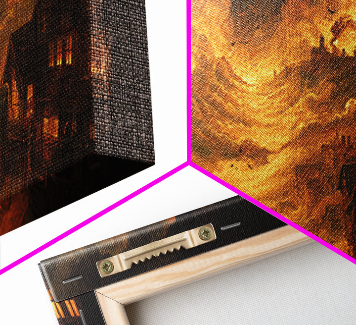 The Attic Whisperer, Apocalyptic Romantic Art, Wide Panoramic Art, Macabre Wall Art, Canvas Print, Halloween Wall Art, Statement Wall Art