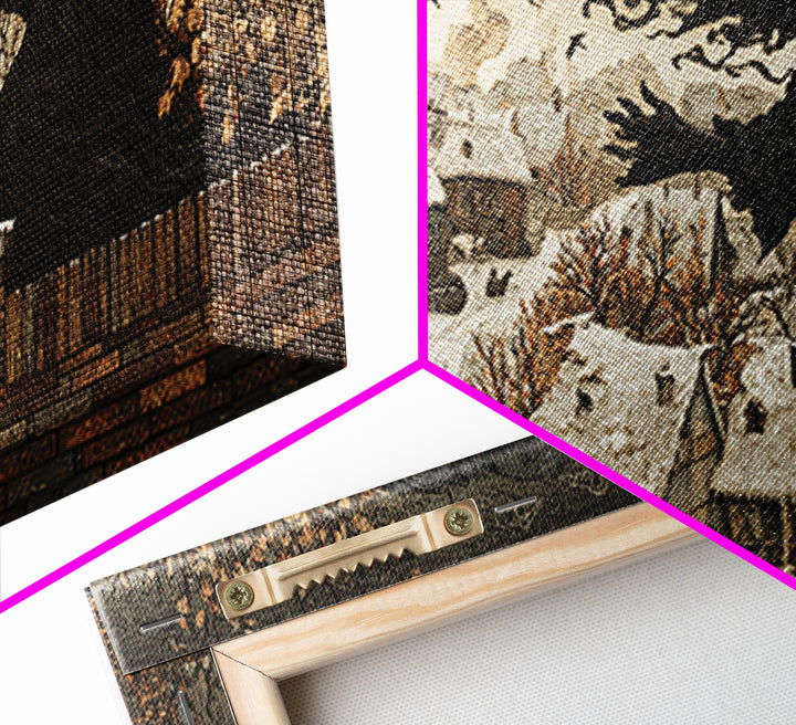 The Chimney Phantom, Northern Renaissance Horror, Wide Panoramic Art, Dark Fantasy Wall Art, Canvas Print, Halloween Wall Art