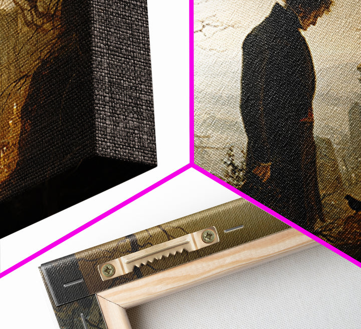 The Ghostly Groom, Romantic Gothic Landscape, Landscape Wall Art, Gothic Horror Wall Art, Canvas Print, Halloween Wall Art