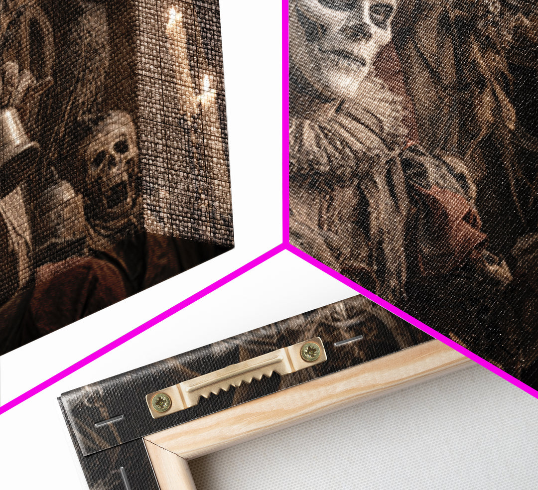 The Phantom Jester, Medieval Grotesque Art, Landscape Wall Art, Gothic Horror Wall Art, Framed Canvas Print, Halloween Wall Art