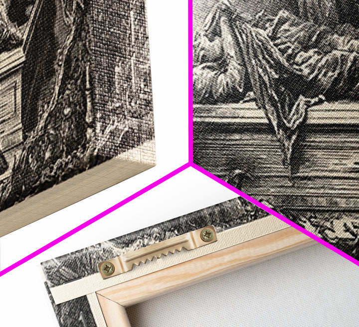 The Coffin Sleeper, Renaissance Engraving Art, Extra Wide Wall Art, Gothic Horror Wall Art, Canvas Print, Halloween Wall Art