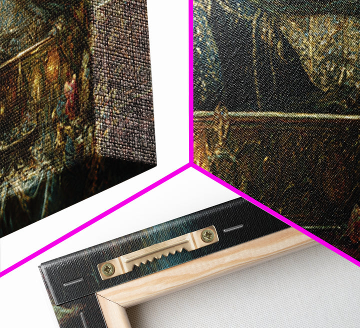 The Coffin Sleeper, Ornate Symbolist Art, Extra Wide Wall Art, Gothic Horror Wall Art, Canvas Print, Halloween Wall Art