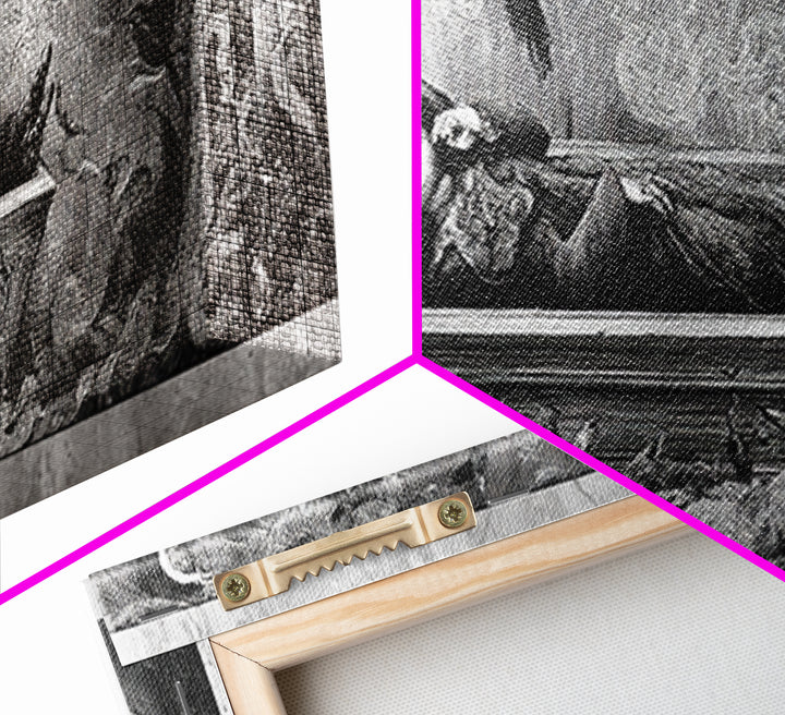 The Coffin Sleeper, Expressionist Nightmare Art, Extra Wide Wall Art, Gothic Horror Wall Art, Framed Canvas Print, Halloween Wall Art