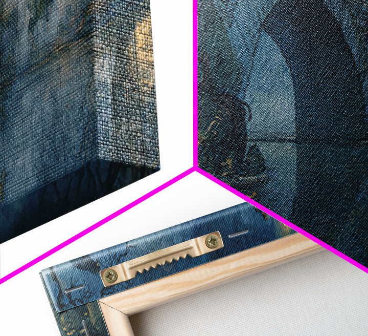 The Bridge Troll At Midnight, Dark Renaissance Art, Extra Wide Wall Art, Macabre Wall Art, Canvas Print, Halloween Wall Art
