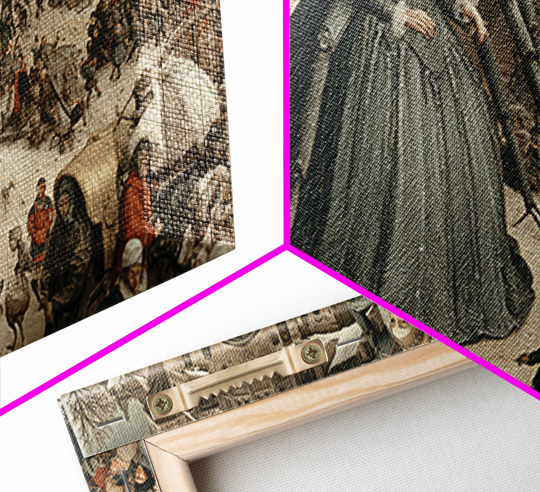 The Spider Queen, Northern Renaissance Horror, Wide Panoramic Art, Gothic Horror Wall Art, Canvas Print, Halloween Wall Art