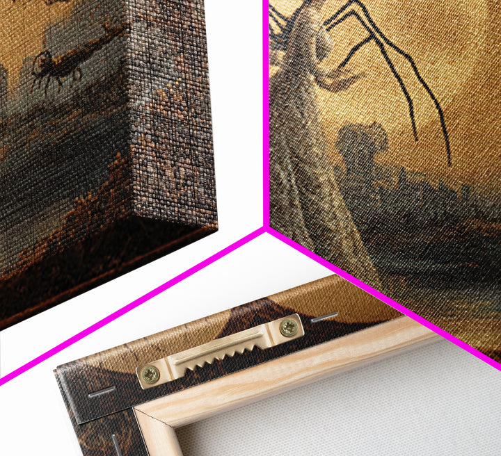 The Spider Queen, Romantic Gothic Landscape, Landscape Wall Art, Gothic Horror Wall Art, Framed Canvas Print, Halloween Wall Art