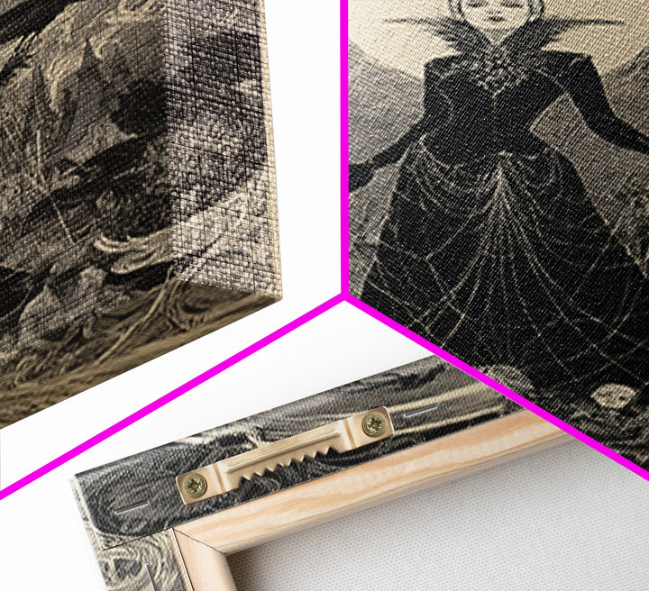The Spider Queen, Victorian Macabre Art, Vertical Wall Art, Gothic Horror Wall Art, Canvas Print, Halloween Wall Art
