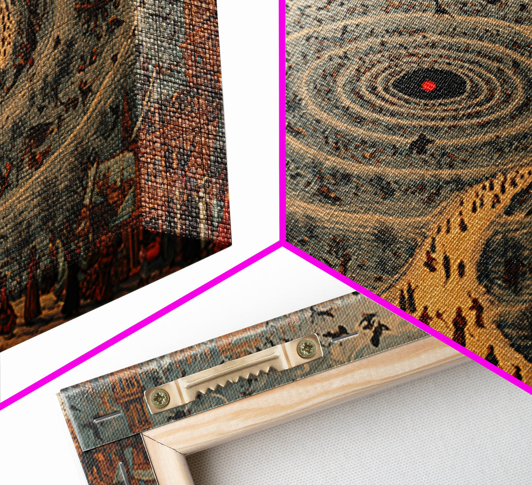 The Red-Eyed Moth Creature, Northern Renaissance Horror, Wide Panoramic Art, Dark Fantasy Wall Art, Canvas Print
