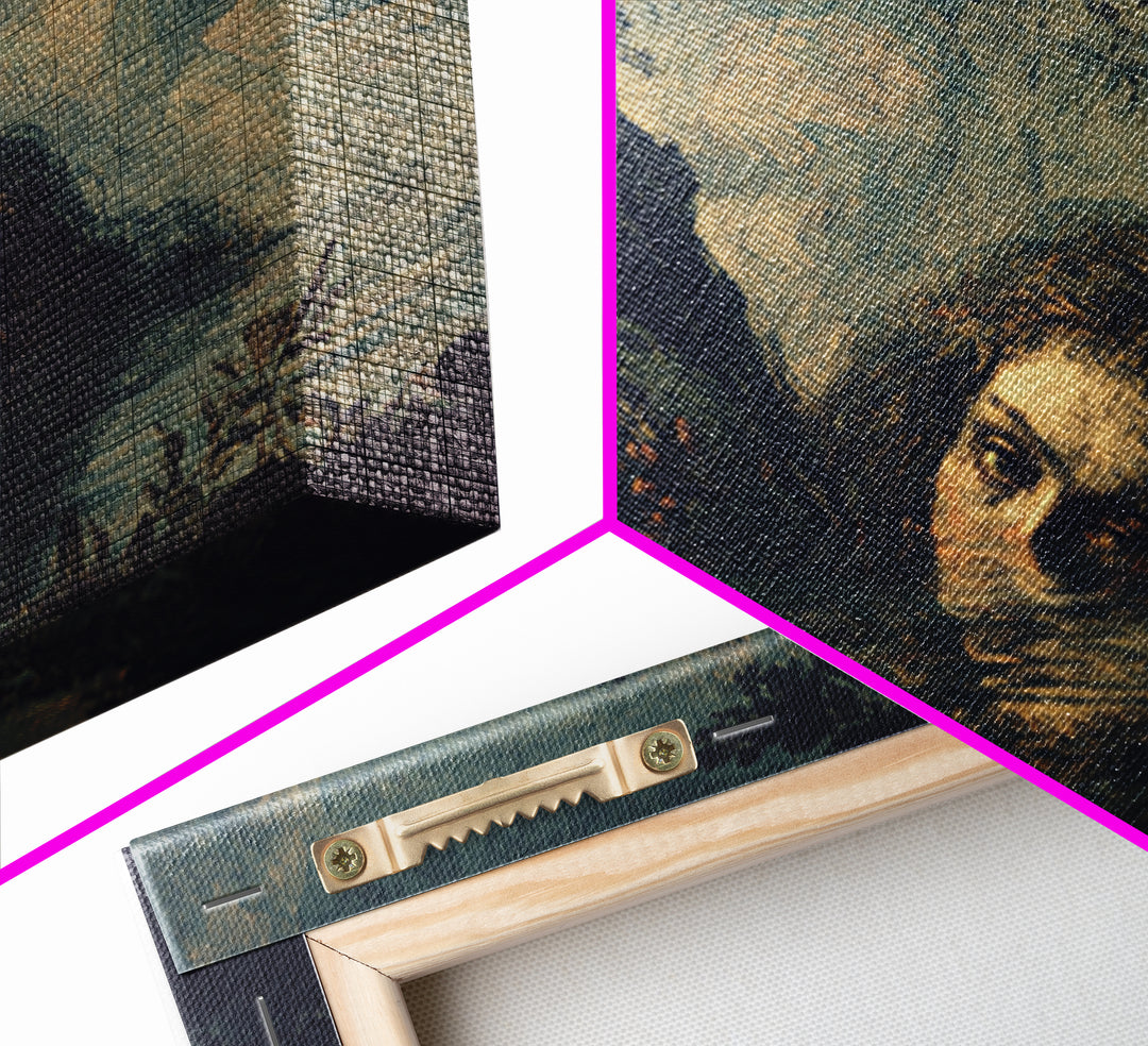 The Lake Phantom, Baroque Witchcraft Art, Landscape Wall Art, Gothic Horror Wall Art, Canvas Print, Halloween Wall Art