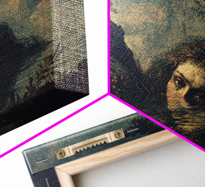 The Lake Phantom, Baroque Witchcraft Art, Landscape Wall Art, Gothic Horror Wall Art, Canvas Print, Halloween Wall Art