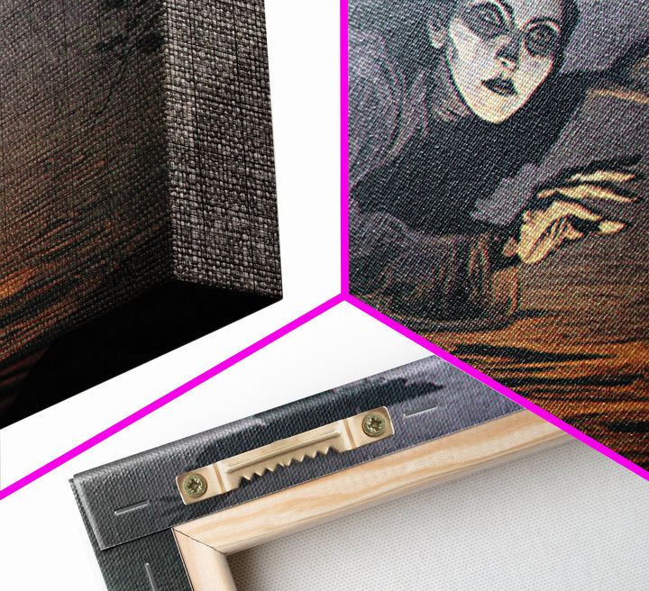 The Lake Phantom, Expressionist Gothic Art, Landscape Wall Art, Macabre Wall Art, Framed Canvas Print, Halloween Wall Art, Horror Wall Art