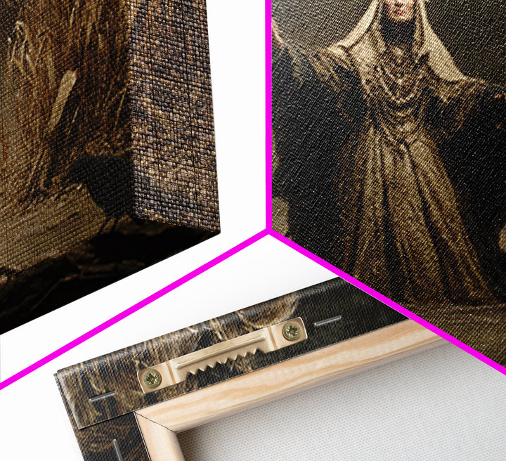 The Salt-Marsh Witch, Symbolist Gothic Landscape, Landscape Wall Art, Gothic Horror Wall Art, Framed Canvas Print, Halloween Wall Art