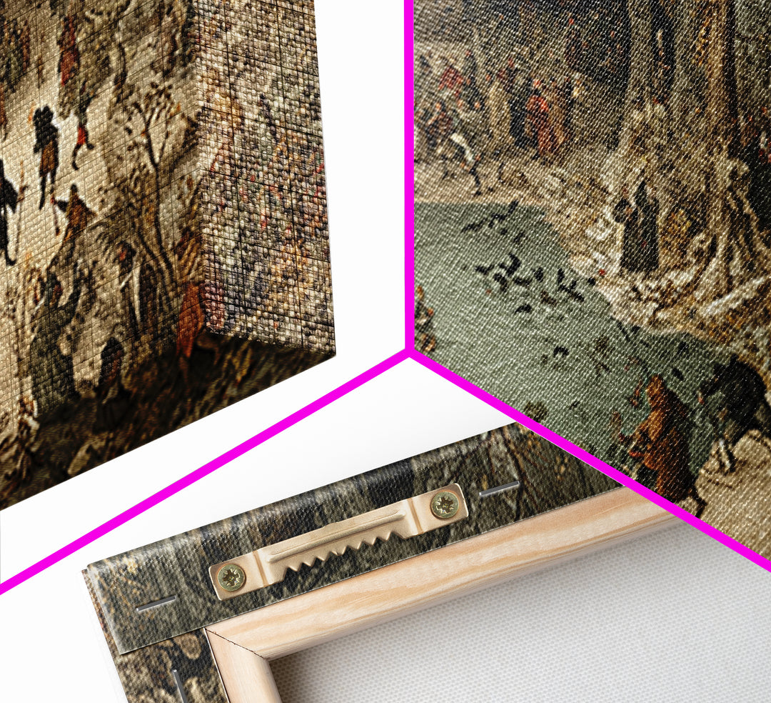 The Cave Oracle, Northern Renaissance Horror, Wide Panoramic Art, Gothic Horror Wall Art, Framed Canvas Print, Halloween Wall Art