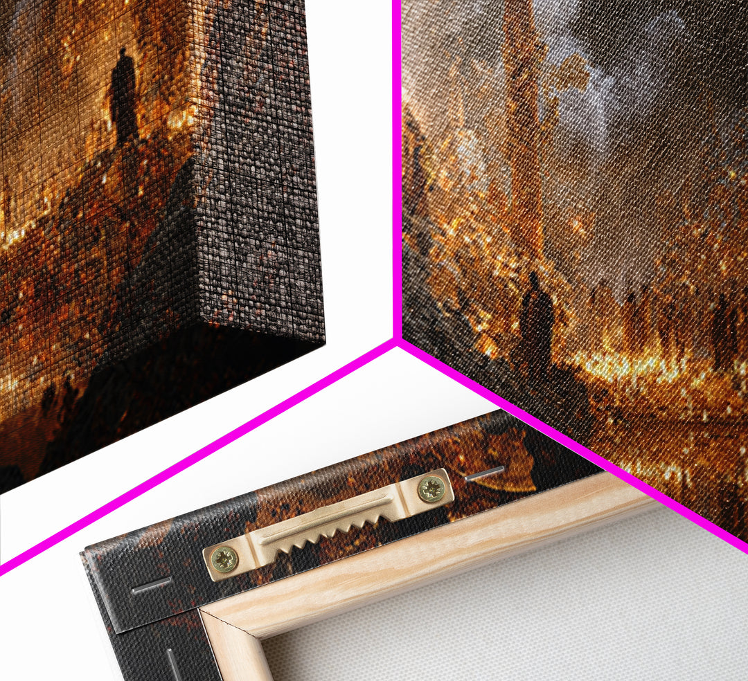 The Cave Oracle, Apocalyptic Romantic Art, Wide Panoramic Art, Gothic Horror Wall Art, Canvas Print, Halloween Wall Art