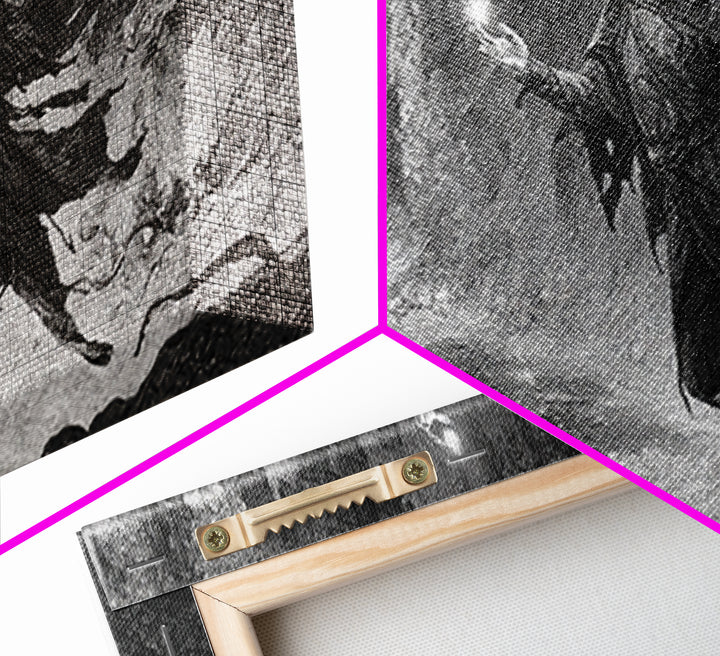 The Cave Oracle, Expressionist Nightmare Art, Wide Panoramic Art, Macabre Wall Art, Framed Canvas Print, Halloween Wall Art, Horror Wall Art