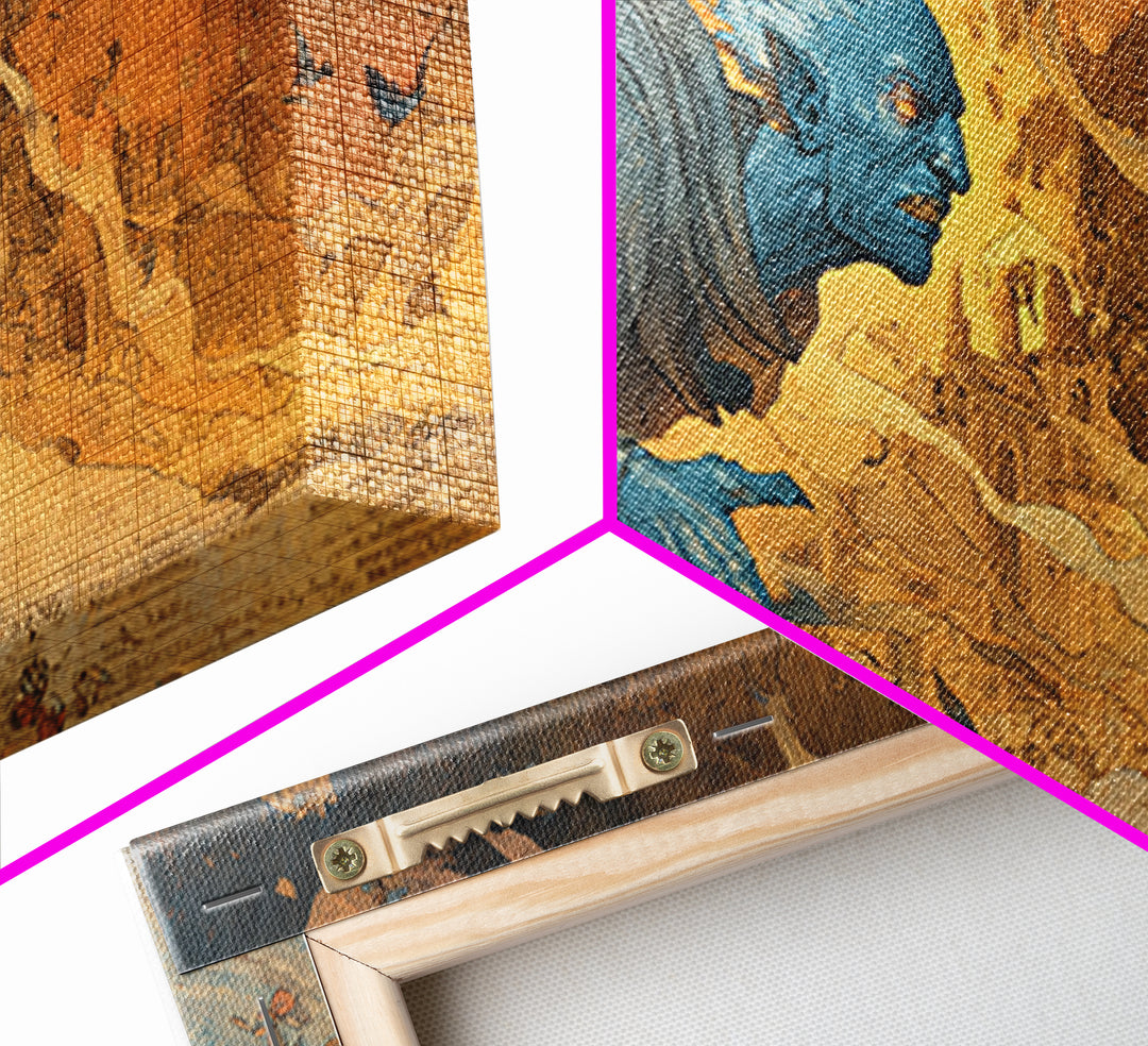 The Frost Goblin, Apocalyptic Romantic Art, Wide Panoramic Art, Macabre Wall Art, Canvas Print, Halloween Wall Art, Gothic Home Decor