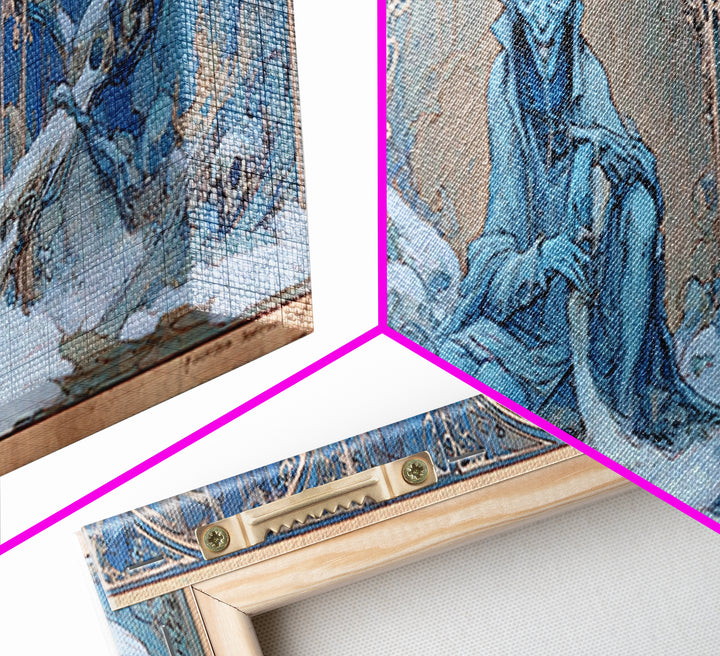 The Frost Goblin, Decadent Gothic Art, Extra Wide Wall Art, Macabre Wall Art, Framed Canvas Print, Halloween Wall Art
