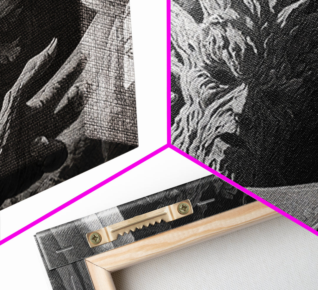 The Hollow-Tree Monster, Visionary Gothic Art, Landscape Wall Art, Dark Fantasy Wall Art, Canvas Print, Halloween Wall Art