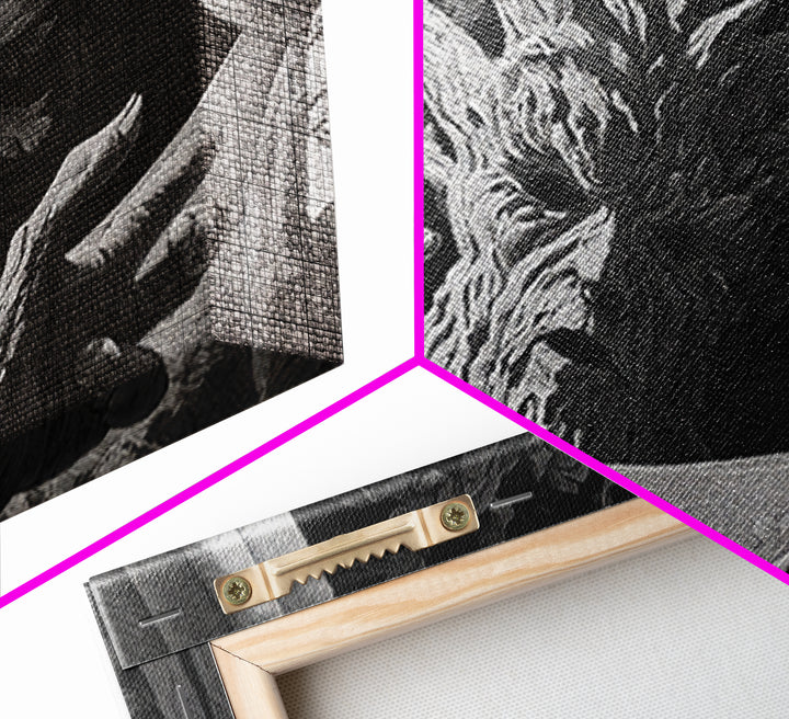 The Hollow-Tree Monster, Visionary Gothic Art, Landscape Wall Art, Dark Fantasy Wall Art, Canvas Print, Halloween Wall Art