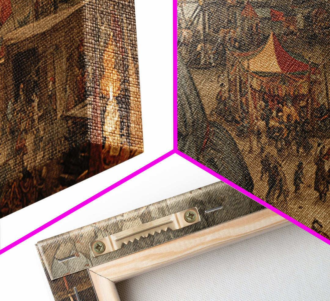 The Abandoned Carnival, Northern Renaissance Horror, Wide Panoramic Art, Dark Halloween Decor, Canvas Print, Halloween Wall Art