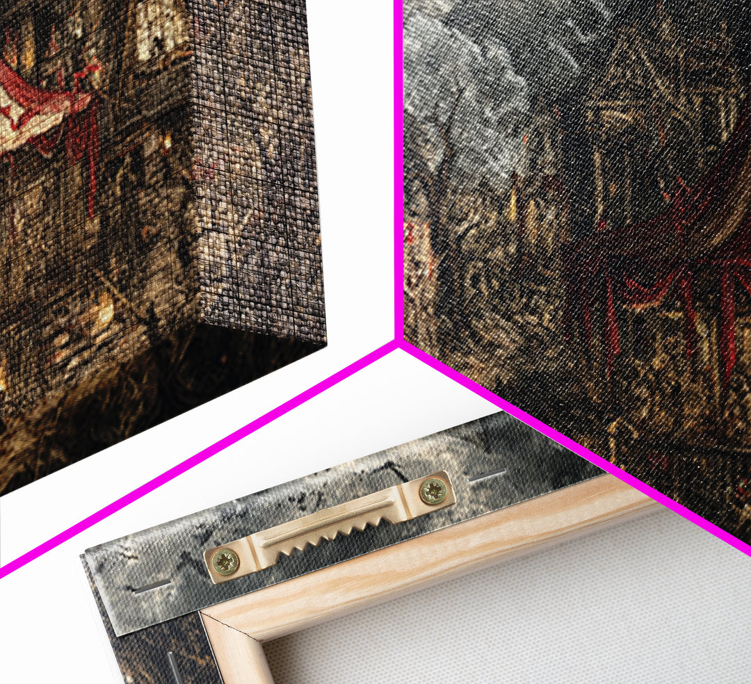 The Abandoned Carnival, Baroque Witchcraft Art, Wide Panoramic Art, Dark Fantasy Wall Art, Framed Canvas Print, Halloween Wall Art