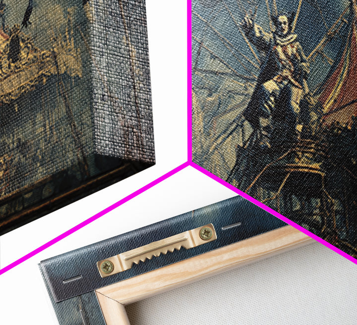 The Abandoned Carnival, Symbolist Gothic Landscape, Wide Panoramic Art, Gothic Horror Wall Art, Framed Canvas Print, Halloween Wall Art