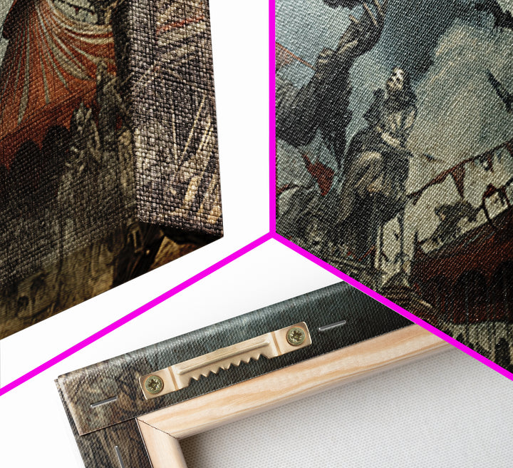 The Abandoned Carnival, Expressionist Nightmare Art, Wide Panoramic Art, Dark Fantasy Wall Art, Canvas Print, Halloween Wall Art
