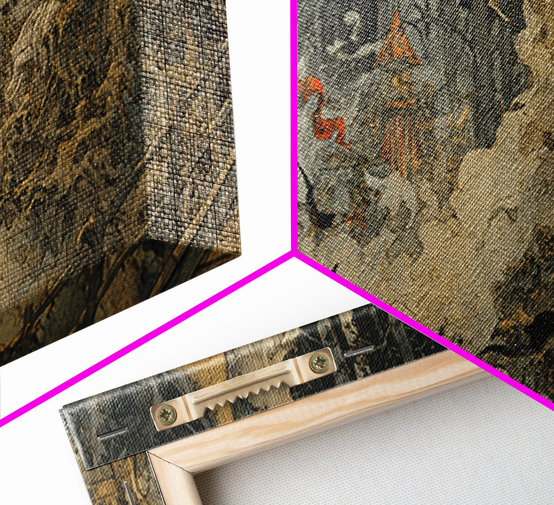 The Abandoned Carnival, Gothic Storybook Art, Wide Panoramic Art, Gothic Horror Wall Art, Canvas Print, Halloween Wall Art