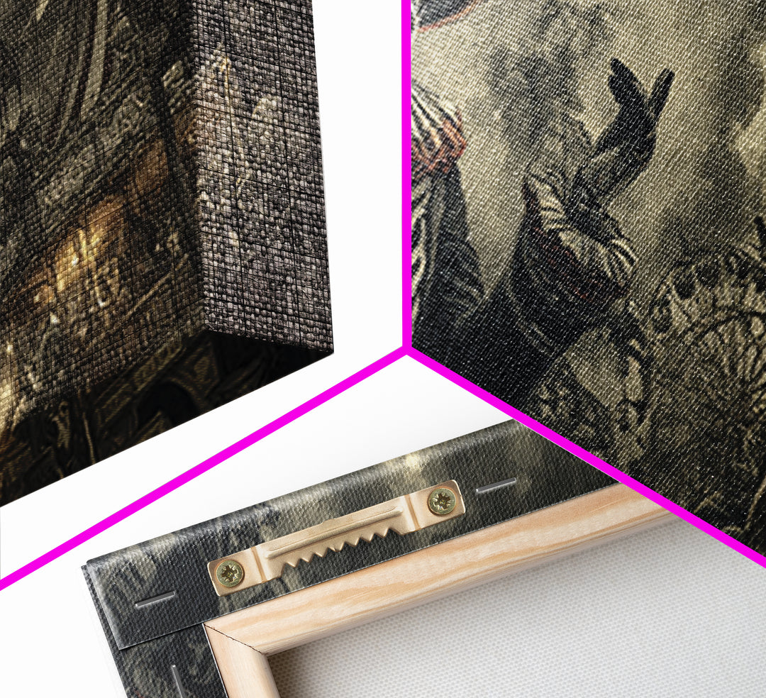 The Abandoned Carnival, Macabre Folk Print Art, Wide Panoramic Art, Dark Halloween Decor, Canvas Print, Halloween Wall Art