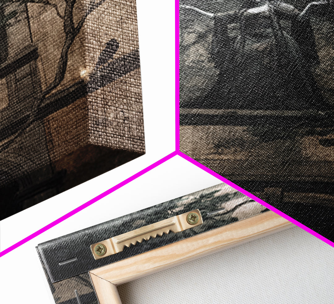 The Haunted Manor, Dark Symbolist Art, Vertical Wall Art, Dark Halloween Decor, Framed Canvas Print, Halloween Wall Art