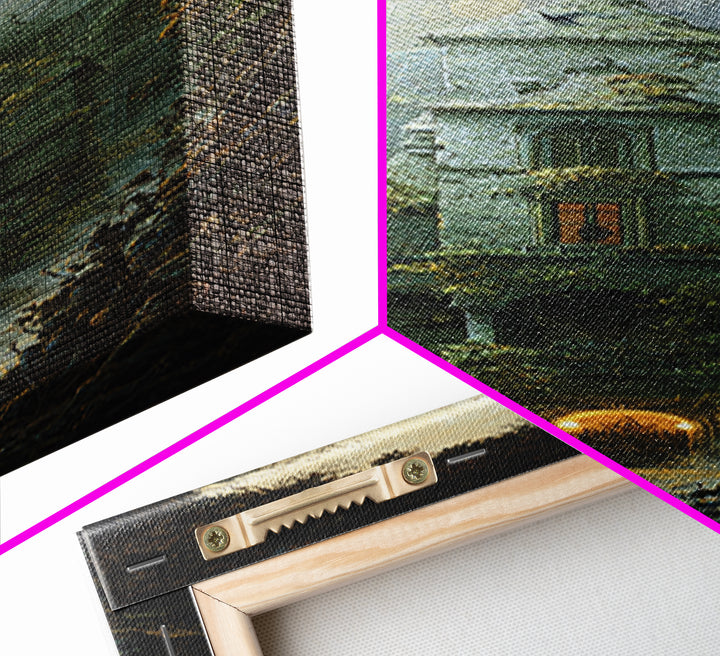 The Haunted Manor, Surreal Apocalyptic Art, Tall Narrow Wall Art, Dark Fantasy Wall Art, Canvas Print, Halloween Wall Art