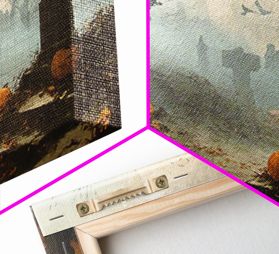The Moonlit Cemetery, Dark Romantic Horror Art, Landscape Wall Art, Dark Halloween Decor, Canvas Print, Halloween Wall Art