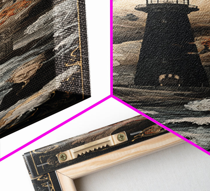 The Cursed Lighthouse, Gothic Nightmare Art, Tall Narrow Wall Art, Gothic Horror Wall Art, Canvas Print, Halloween Wall Art