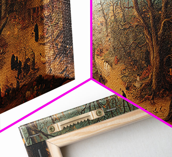 The Witch'S Forest, Northern Renaissance Horror, Wide Panoramic Art, Gothic Horror Wall Art, Framed Canvas Print