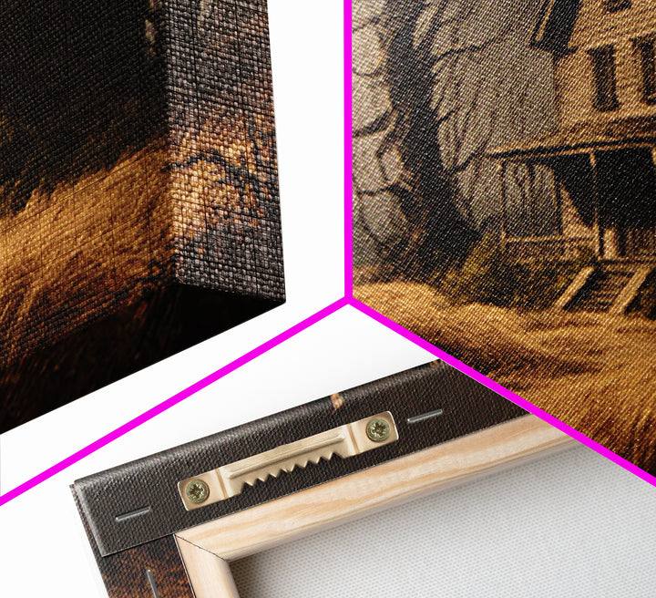 The Possessed Farmhouse, Baroque Witchcraft Art, Landscape Wall Art, Dark Halloween Decor, Canvas Print, Halloween Wall Art